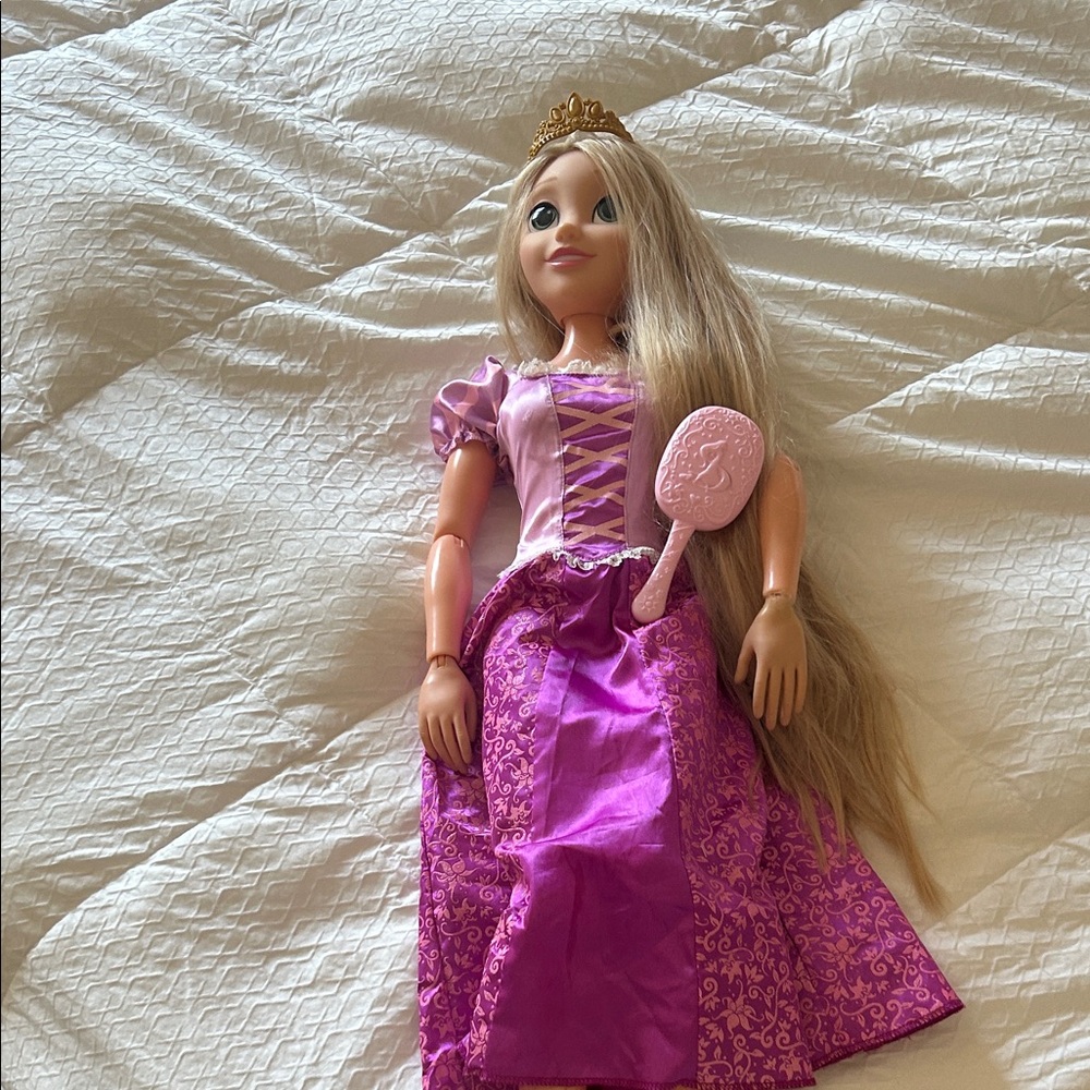 Disney Purple Rupunzel Princess Doll with Pink Brush